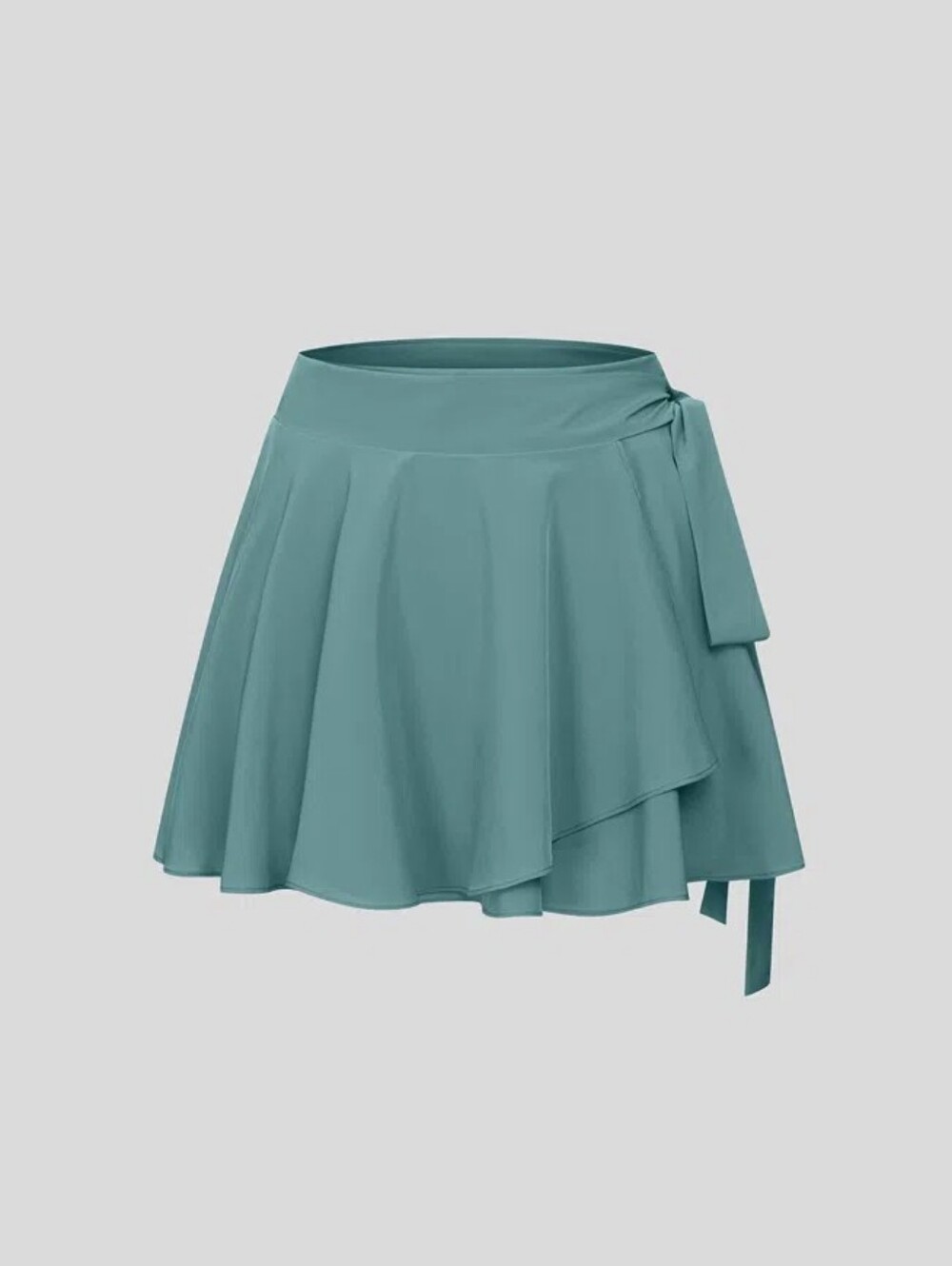 Halara Breezeful High Waisted Tie Wrap Side 2-in-1 Micro Mini Flare Skirt Blue L